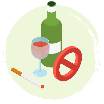 alkohol a cigarety s přeškrtnutím