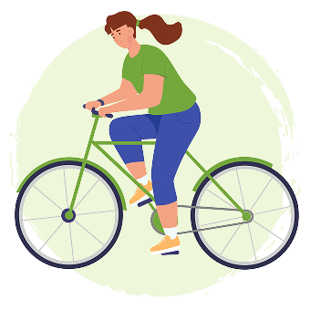 žena jedoucí na kole