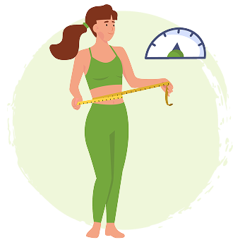 žena měřící si obvod pasu